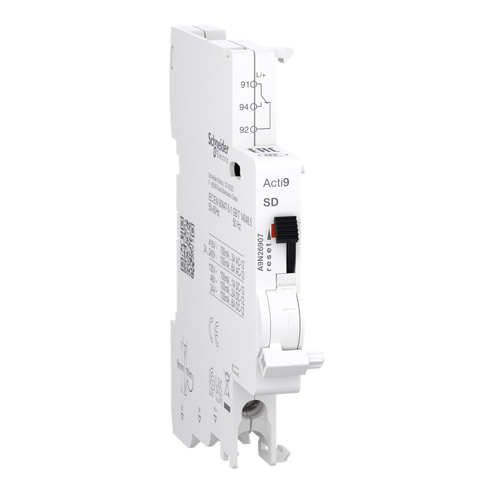 Contatto ausiliario Acti9 SD per C40/C120/ID C40/C40 Vigi, 100mA to 6A, connessione dal basso