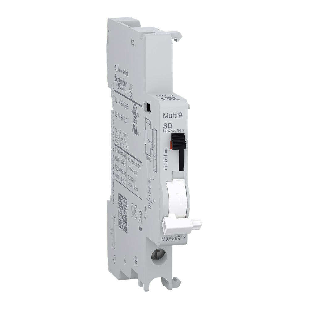 Contatto ausiliario Multi9 SD 240-415VAC 24-130VDC, 2mA to 100mA, connessione dal basso