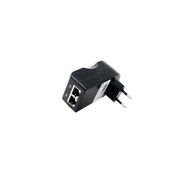 Alimentatore PoE 100-240VAC 24W, sistema ViP, standard IEEE802.3af, spina integrata