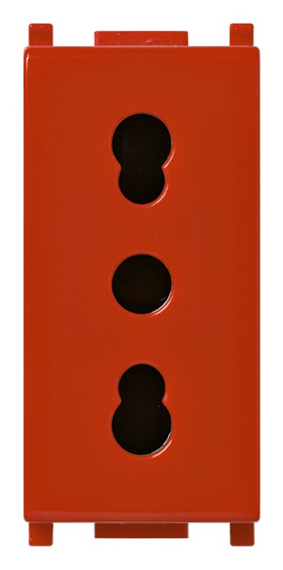 Presa 2P+T 16A 250V antibatterica standard italiano P17/11 rosso
