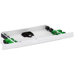 Cassetto ottico 8 porte 4 bussole gestione cavi fibra ottica multiservizio bianco