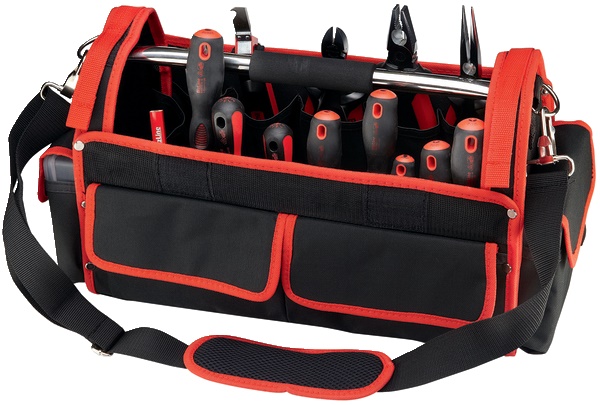 Kit Costabelle cassetta attrezzi tessuto 13 strumenti tasche multiple ergonomico per elettricisti
