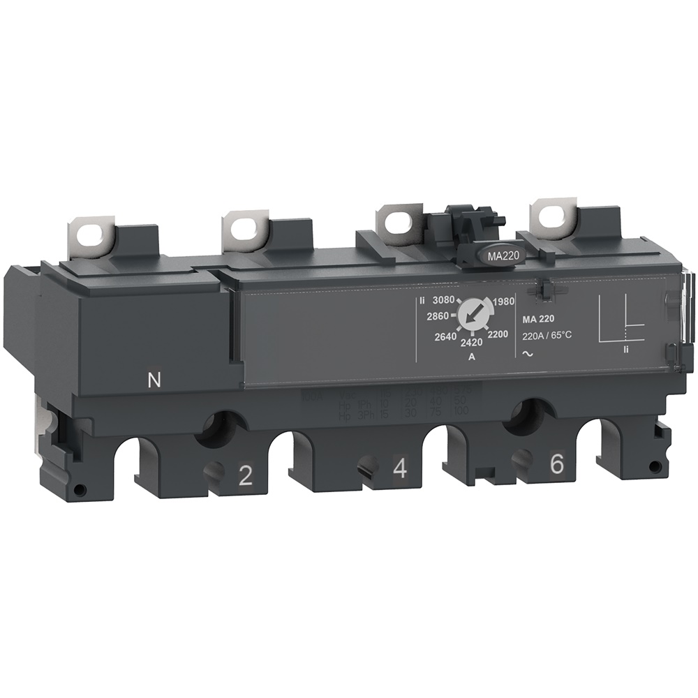 Sganciatore magnetico 220A 4 poli per interruttori ComPacT NSX250 protezione motore