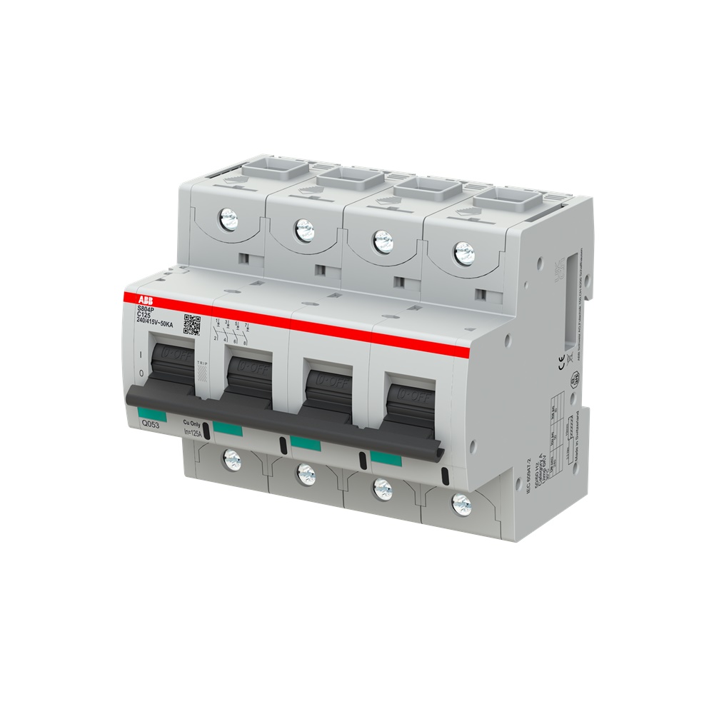 Interruttore magnetotermico S804P-C125 50kA 125A 4 poli protezione impianti elettrici