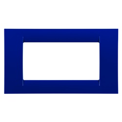 Placca 4 posti blu Virna tecnopolimero serie civile design moderno