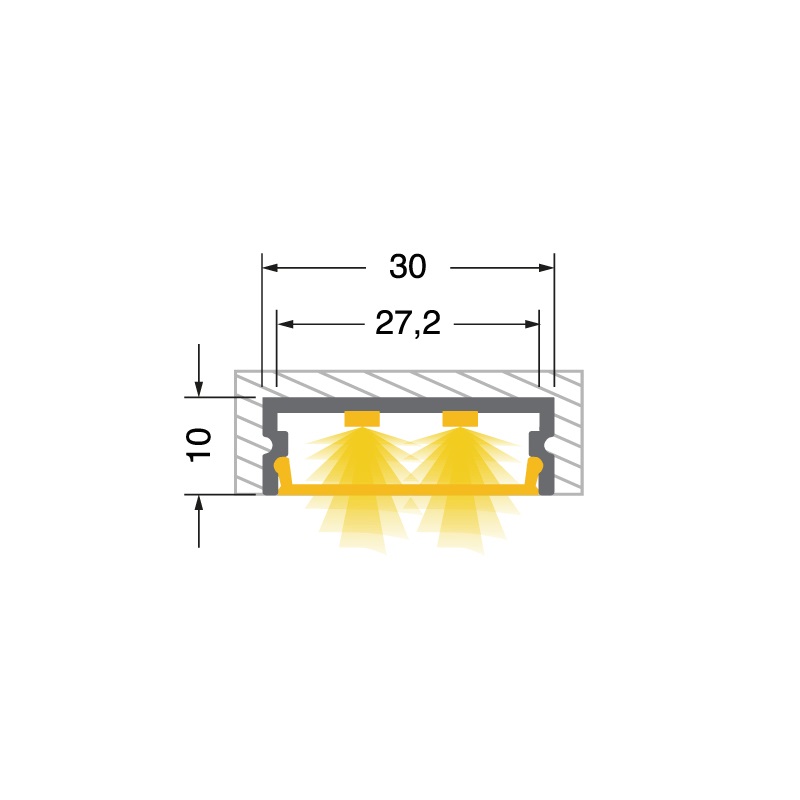 KIT2MT Profilo Duo-Line con accessori per impianti elettrici modulari e compatti