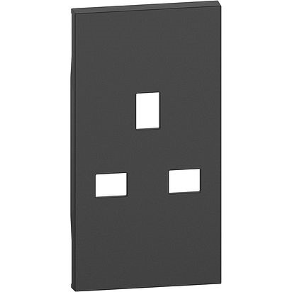 Cover presa elettrica BS 2 moduli nero alta qualità sicurezza residenziale e commerciale