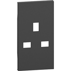 Cover presa elettrica BS 2 moduli nero alta qualità sicurezza residenziale e commerciale
