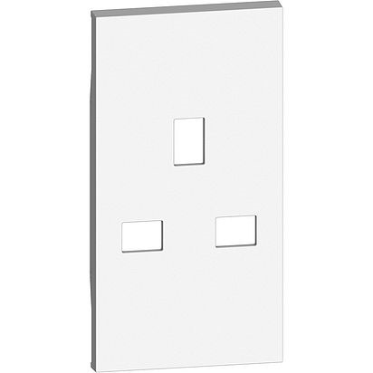 Cover 2 moduli British Standard bianco per prese elettriche