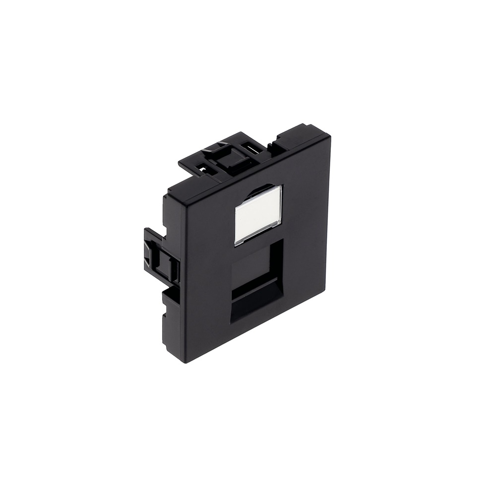 45X45 1 PORT FACEPLATE NERO