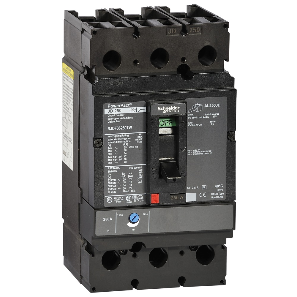 Interruttore automatico magnetotermico J-Frame 250A 18kA 3P per installazioni industriali