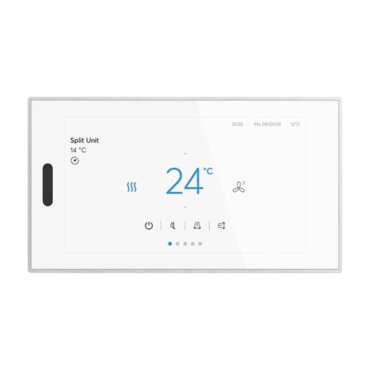 Termostato touch screen KNX ABB ROOMTOUCH 5 controllo riscaldamento climatizzazione display colori domotica