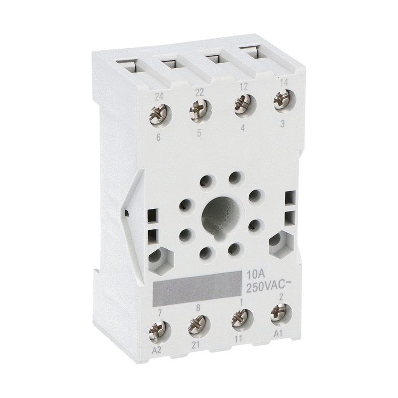 Zoccolo Octal Montaggio Guida DIN Vite Terminali Vite Max 230V per Relè HR70 2C