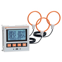 Multimetro da incasso 96x96 LCD retroilluminato RS485 con bobine Rogowski 100A D50mm