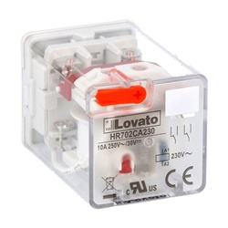 RELE INDUSTRIALE OCTAL 2 CONTATTI SCAMBIO 10A 230VAC LED MONTAGGIO ZOCCOLO HR7XS1