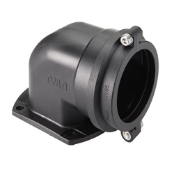 Raccordo flangia 90° PA6 nero DN95 IP65 per impianti elettrici industriali e civili
