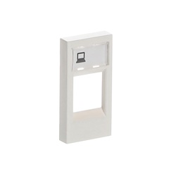 Cover per presa dati 1 modulo colore bianco con area etichetta, senza sportello, per impianti elettrici Zenit