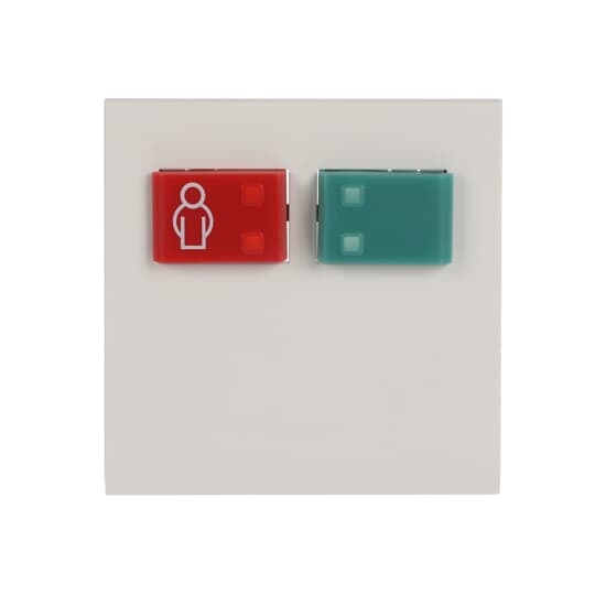 Placca copripresa RUV Systevo Care design moderno pulsanti rosso verde per impianti elettrici