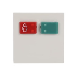 Placca copripresa RUV Systevo Care design moderno pulsanti rosso verde per impianti elettrici
