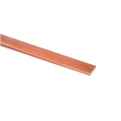 Barra rame pieno 125x5 mm lunghezza 1750 mm per impianti elettrici industriali