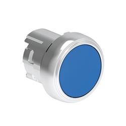 Pulsante metallo rasato blu tondo 1 punto comando per interni design moderno