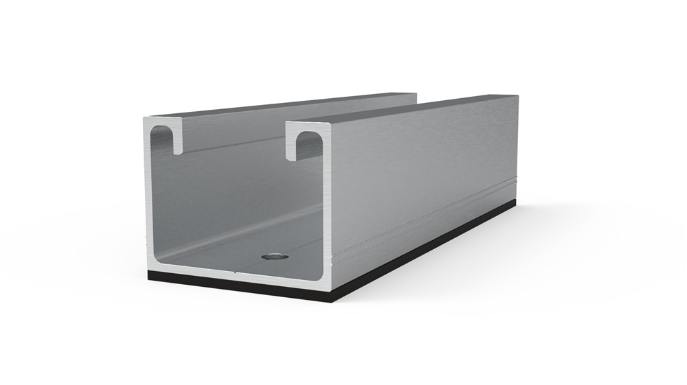 Spezzone profilo alluminio ribassato 120mm 2 fori con guarnizione EPDM per fissaggi precisi