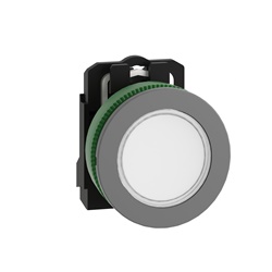 Lampada spia bianca 24Vac/dc filopannello - Ø30 - LED universale grigio - Ø30 - LED universale