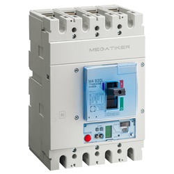 Interruttore modulare MEGATIKER M4 4 poli 250A 100kA protezione sovraccarico cortocircuito uso industriale e civile