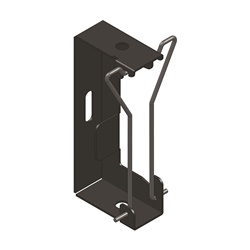 Staffa universale singolo per staffaggio condotto sbarre, carico 25 Kg, montaggio parete e canaletta