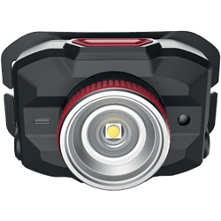 Lampada frontale ricaricabile con ottica regolabile LED rosso per ispezione e sicurezza