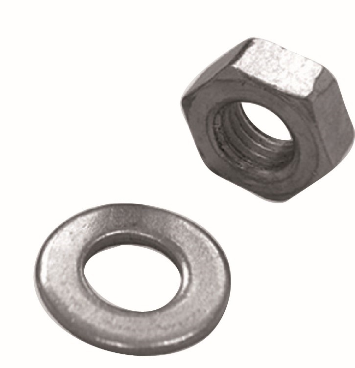 Kit dado M10 e rondella grembialina acciaio inox AISI 304 per fissaggi robusti