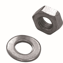 Kit dado M10 e rondella grembialina acciaio inox AISI 304 per fissaggi robusti