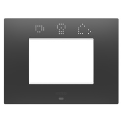PLACCA EGO SMART - IN TECNOPOLIMERO VERNICIATO - 3 POSTI - NERO SATINATO - CHORUSMART
