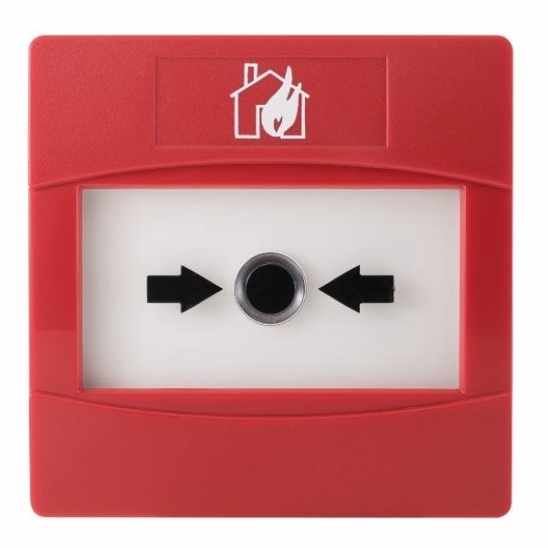 Pulsante allarme manuale wireless, chiave ripristino inclusa, LED bicolore, bidirezionale, 2xCR123A, -10°C/+55°C, 88x87x61mm, EN54-11/25