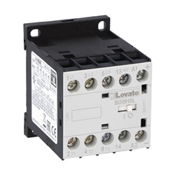 Contattore tripolare 9A AC3 bobina 24VDC basso assorbimento 1NA ausiliari