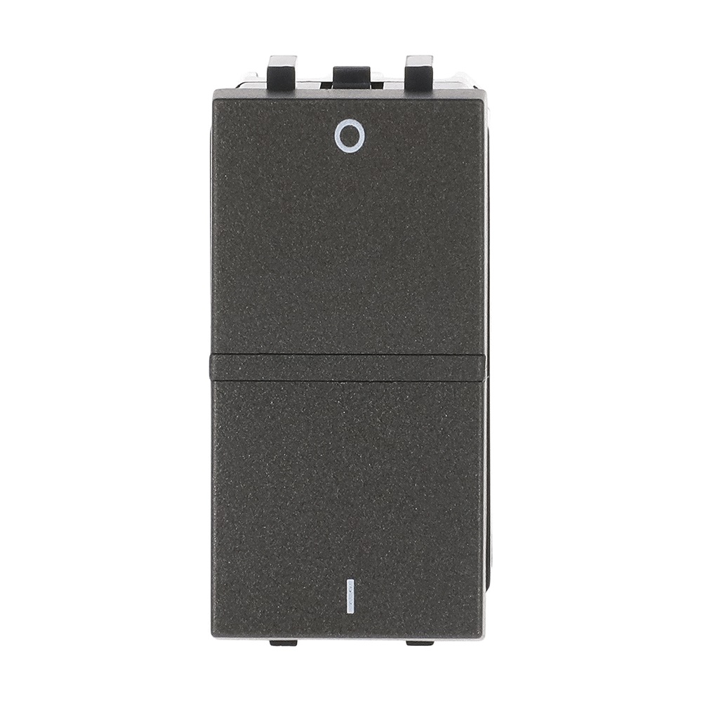 Switch bipolare 2 poli con LED antracite 16AX 110-250V uso domestico e professionale
