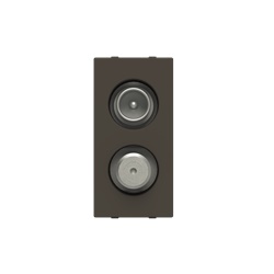 Presa terminale TV/SAT duplex 2 gang Anthracite per impianti 75Ω segnale stabile