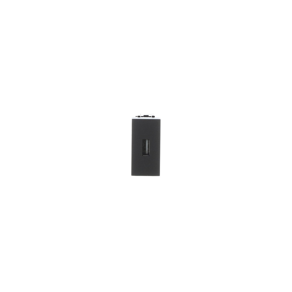 Presa USB 2.0 1 modulo tipo A Anthracite per impianti elettrici e ricarica dispositivi