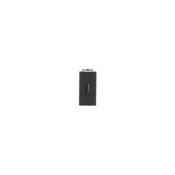 Presa USB 2.0 1 modulo tipo A Anthracite per impianti elettrici e ricarica dispositivi