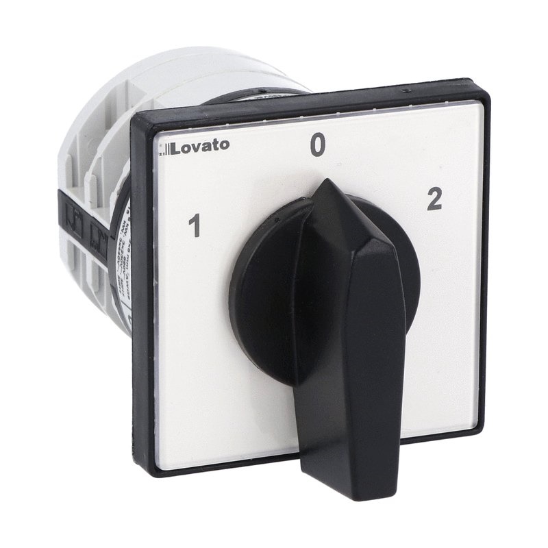Commutatore a camme bipolare 32A montaggio frontale serie GN manopola nera