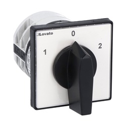 Commutatore a camme bipolare 32A montaggio frontale serie GN manopola nera