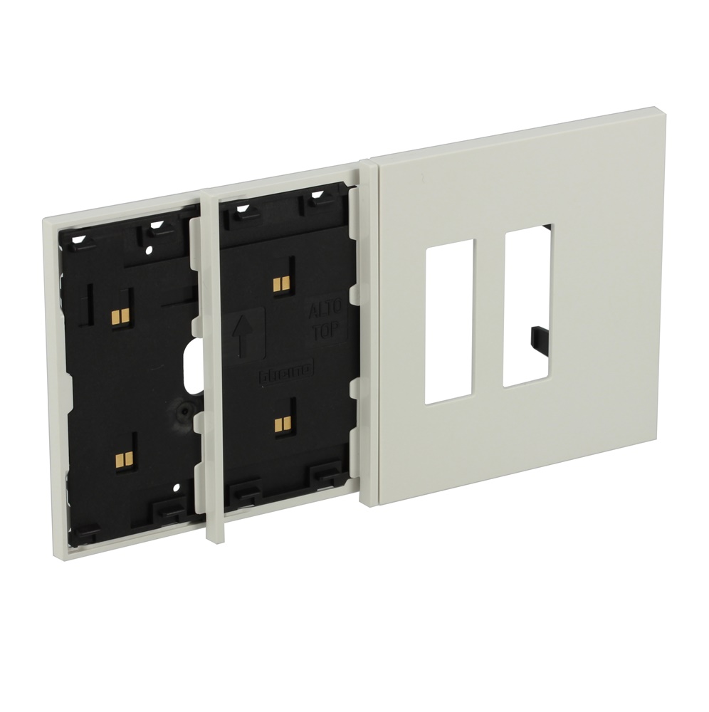 Frame elettrificato 4 moduli bianco doppia presa Italia