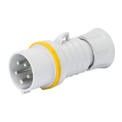 SPINA MOBILE DIRITTA HP - IP44/IP54 - 3P+N+T 16A 100-130V 50/60HZ - GIALLO - 4H - CABLAGGIO RAPIDO