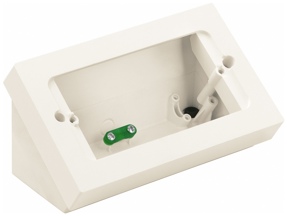 Scatola da tavolo inclinata 4 moduli bianco altezza variabile per installazioni elettriche