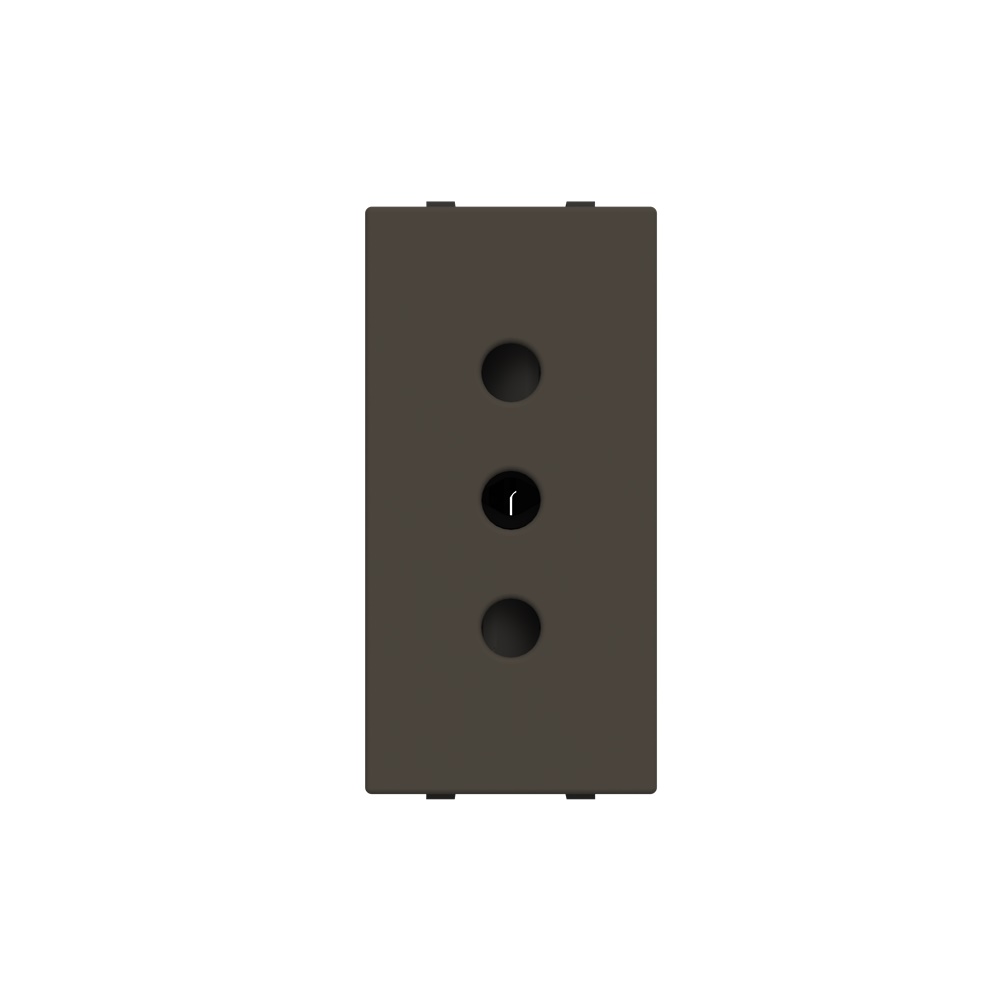 Presa di corrente italiana 10A 250V 2P+E sicurezza bambini 1 modulo Anthracite