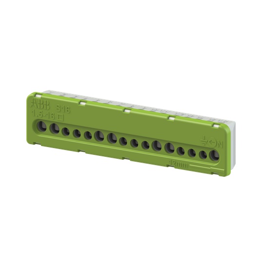 Morsetto vite verde 100A per conduttori 7x16mm² e 9x6mm² applicazioni elettriche