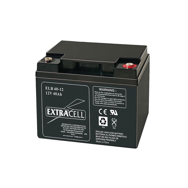 Batteria al piombo 12V 40Ah, tecnologia AGM, valvola sicurezza unidirezionale