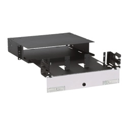 Armadio per fibra a rack Opticom®, nero, 2 UR, 6 porte