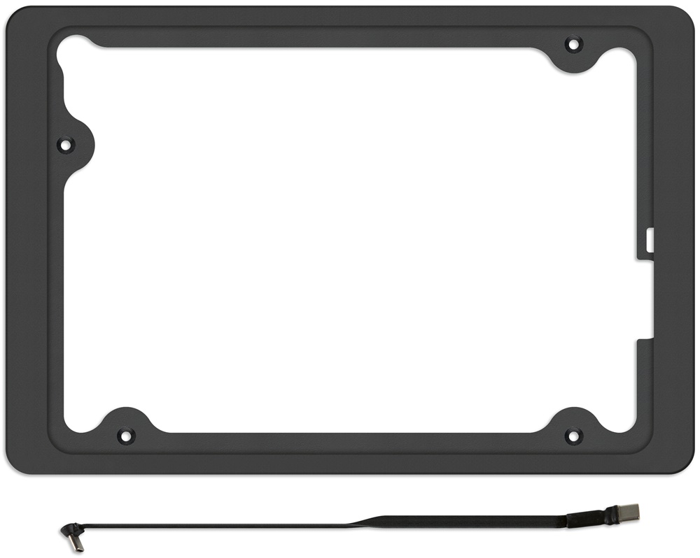 Supporto parete iPad 10,9-11 nero con cavo USB-C fissaggio tasselli