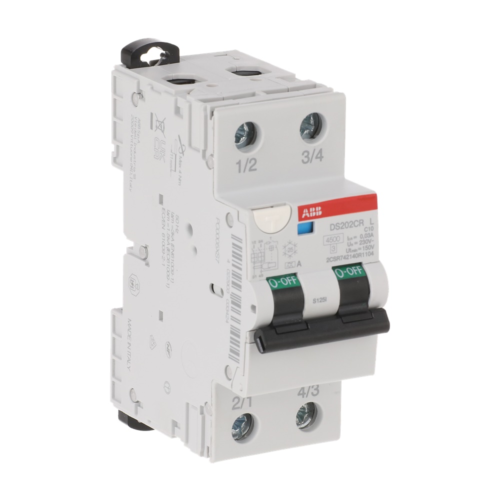 Interruttore differenziale magnetotermico 2P 10A 30mA tipo A protezione sovracorrente residenziale industriale